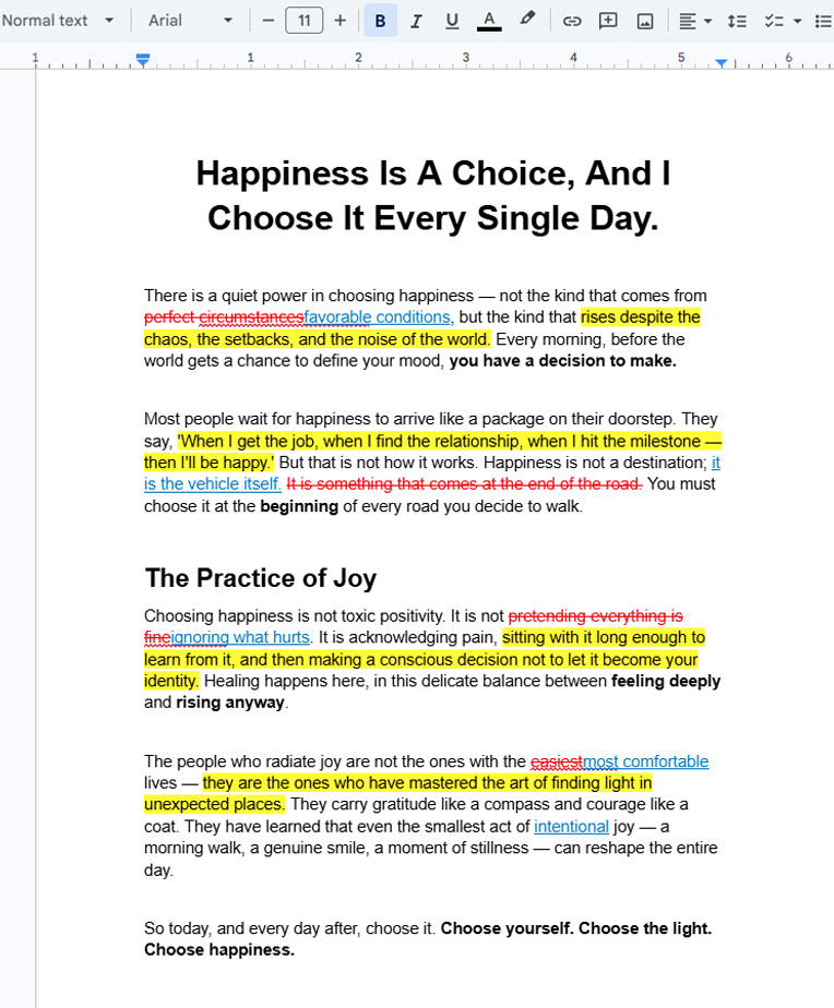 Happiness Is A Choice